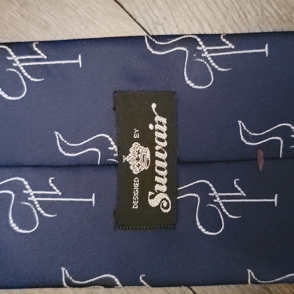 SUAVAIR navy Flamingo tie - Picture 2 of 3